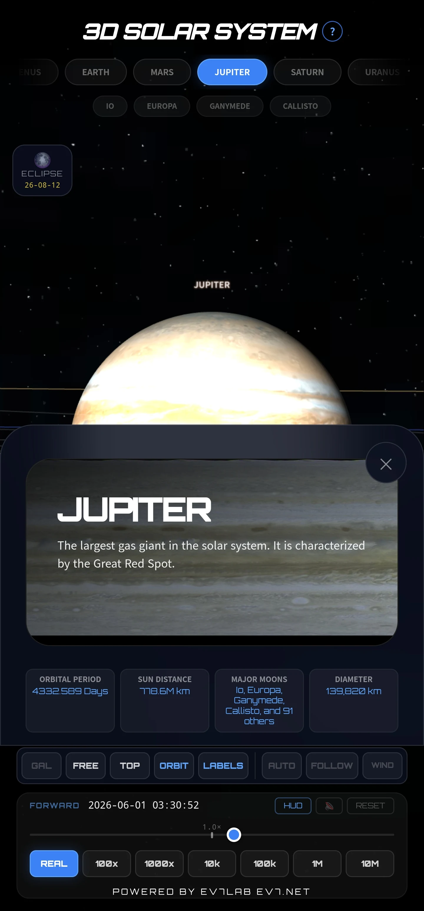 3D Solar System screenshot