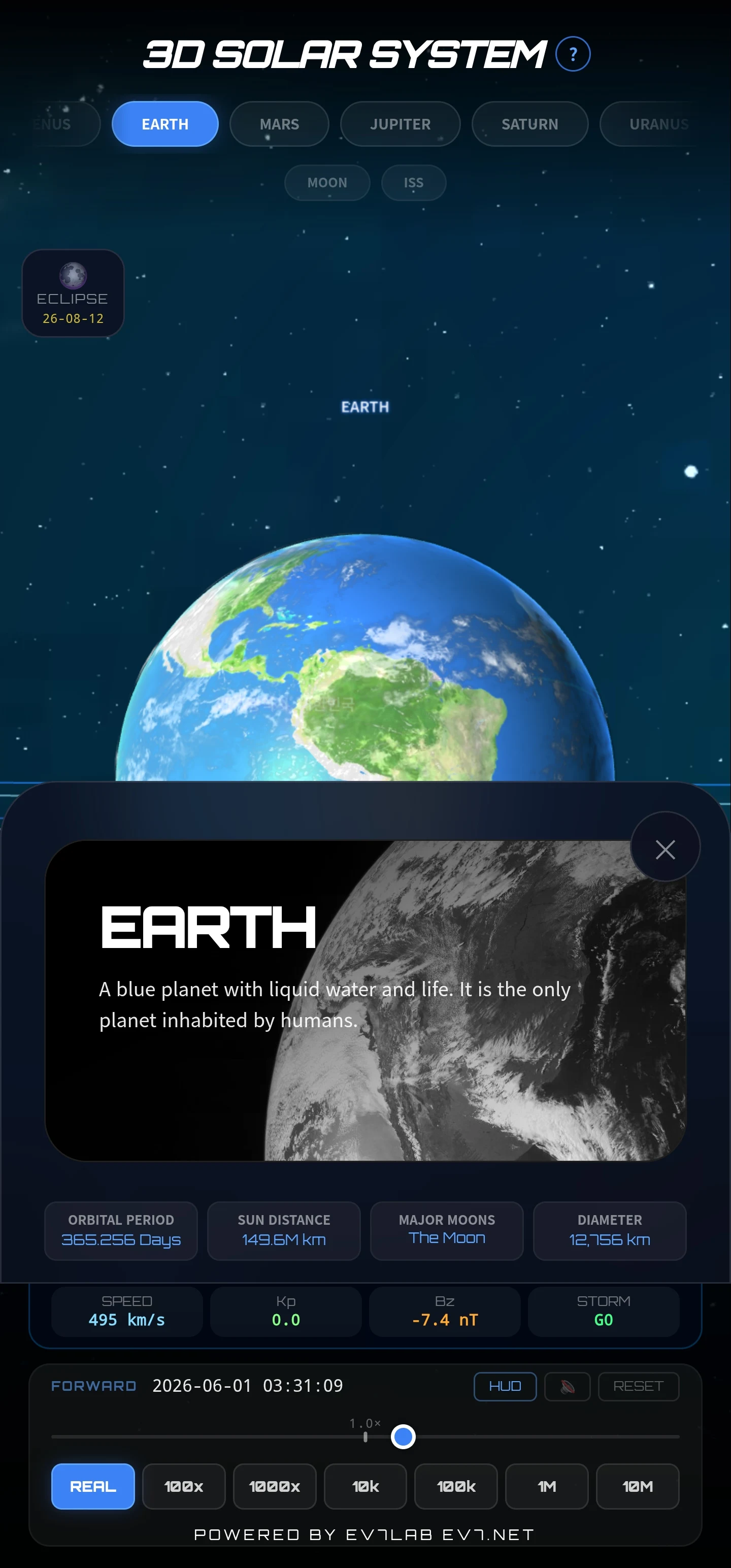 3D Solar System screenshot