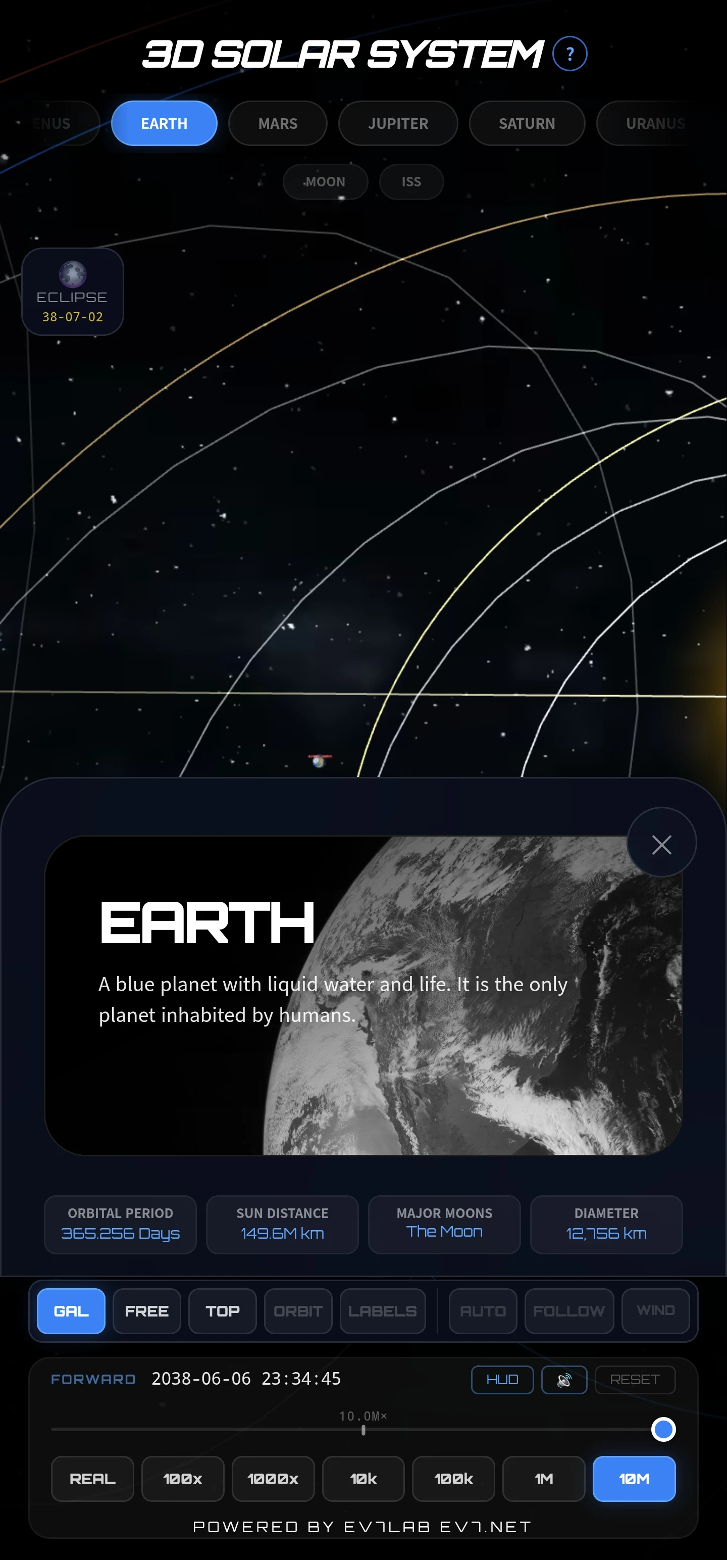 3D Solar System screenshot